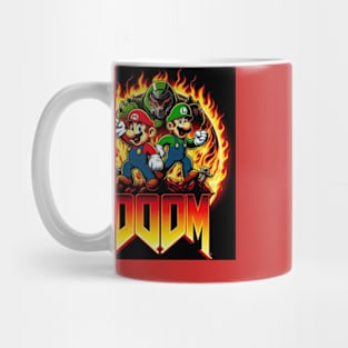 Doom guy with Mario and Luigi Mug